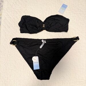 Zerouv Black Bandeau Bikini Set